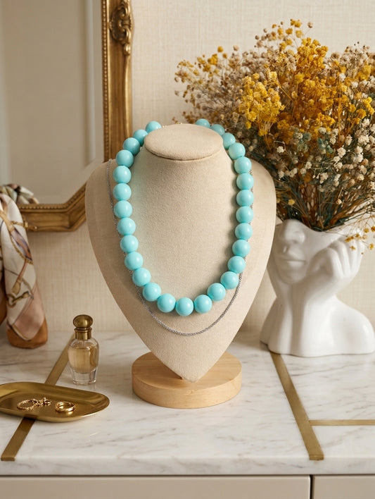Collar bola de chicle azul sin dije