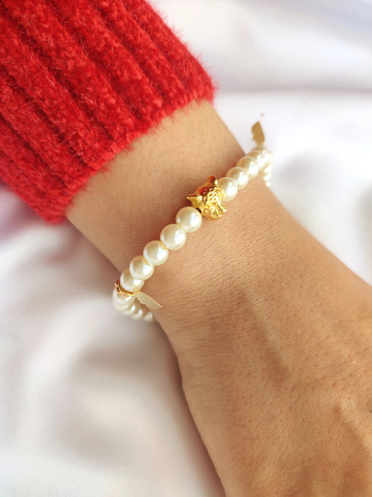 Pulsera de perlas felina