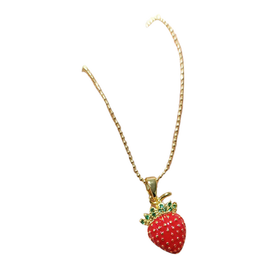 Cadena dije fresa con mini circones dorada