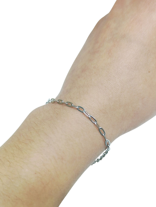 Pulsera unisex plateada en acero