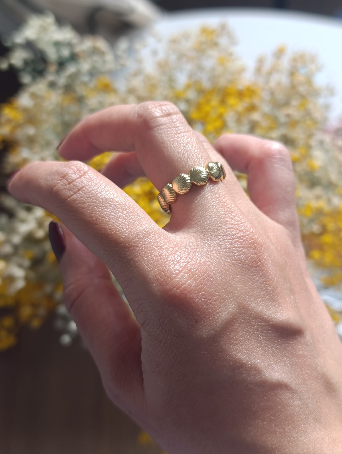Anillo mini conchas graduable